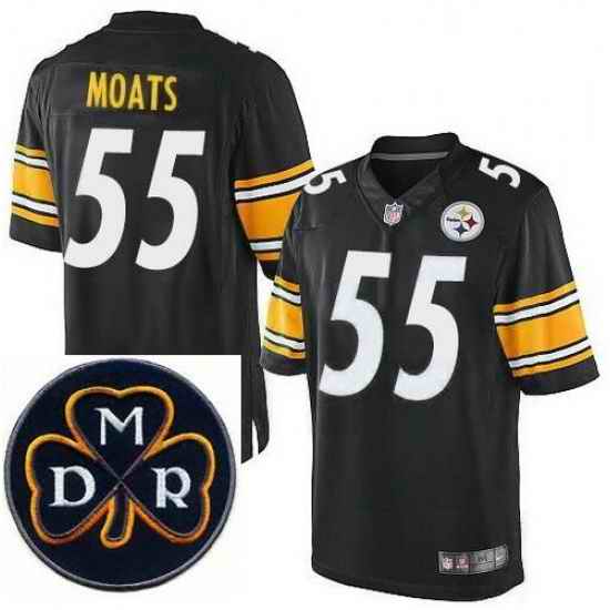 Men's Nike Pittsburgh Steelers #55 Arthur Moats Elite Black NFL MDR Dan Rooney Patch Jersey